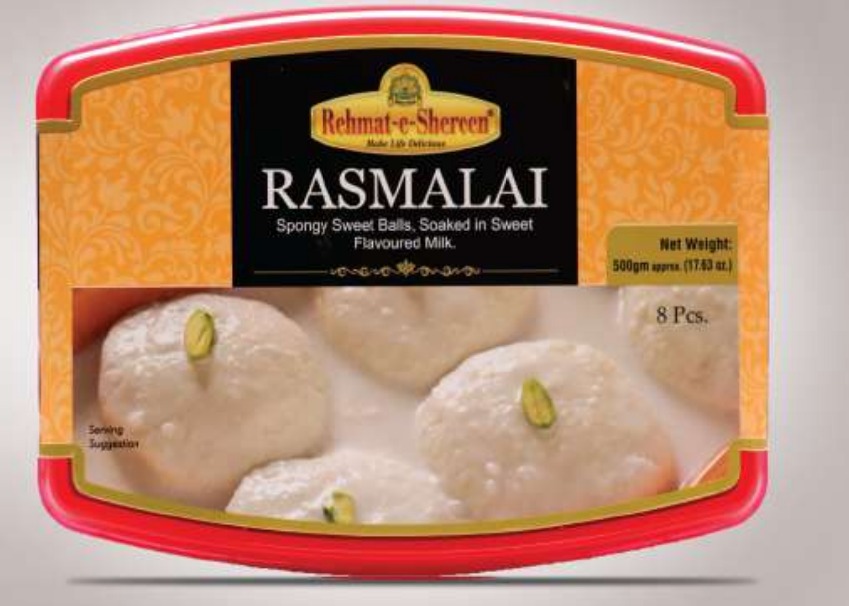 **Rehmat-e-Shereen Rasmalai (1 lb)**
Soft, spongy cottage cheese dumplings soaked in fragrant, sweetened milk infused with cardamom and saffron. Enjoy the rich, creamy texture and delicate flavors of this classic traditional dessert.

