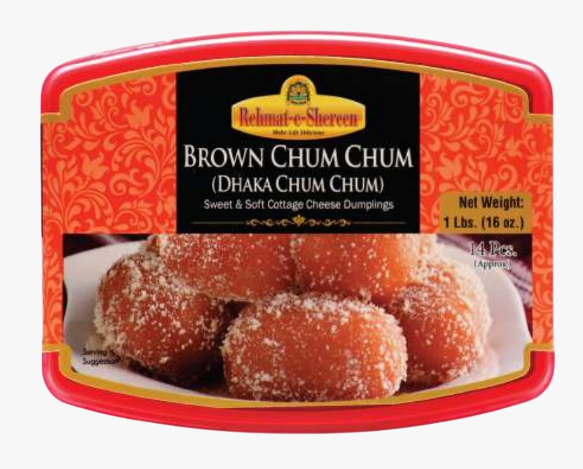 **Rehmat-e-Shereen Brown Chum Chum (1 lb)**
Soft, spongy traditional sweets with a rich brown hue, made from fresh cottage cheese and soaked in lightly flavored sugar syrup. Enjoy the delicate sweetness and melt-in-your-mouth texture of authentic Brown Chum Chum.
